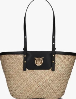 DAMES PINKO shopper love summer basket raffia