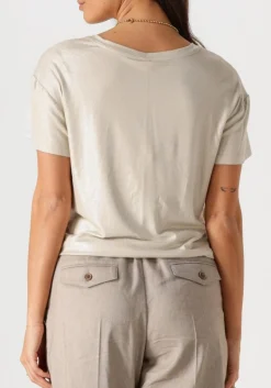 DAMES SUMMUM t-shirt v-neck top metallic coated jersey