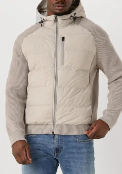 Heren WOOLRICH beige jack matt stretch hybrid