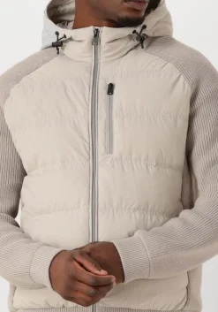 Heren WOOLRICH beige jack matt stretch hybrid