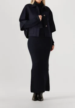 DAMES DANTE6 blauwe maxirok suzy knitted long skirt