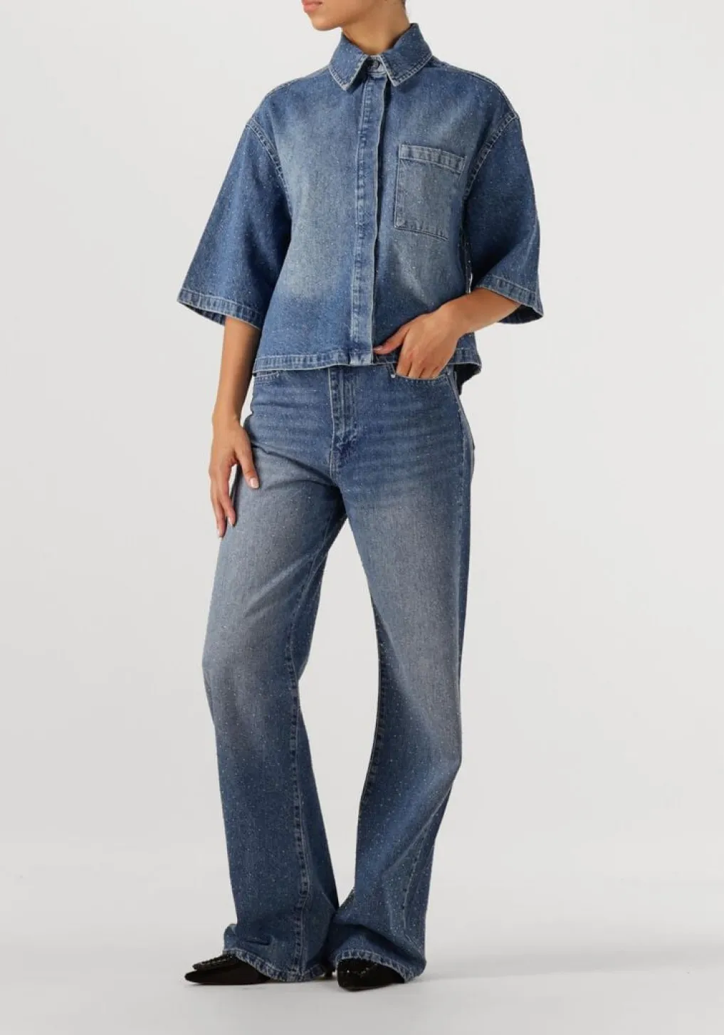 DAMES DANTE6 e wide jeans nuit rhiestone wide leg jeans