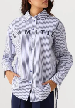 DAMES HAUTE L'AMITIÉ e haute l'amitié blouses stripe chest logo shirt