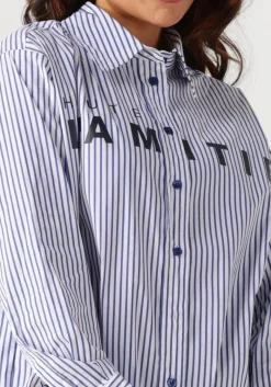 DAMES HAUTE L'AMITIÉ e haute l'amitié blouses stripe chest logo shirt