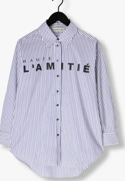 DAMES HAUTE L'AMITIÉ e haute l'amitié blouses stripe chest logo shirt