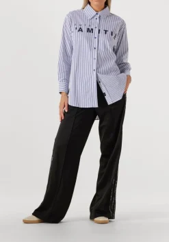 DAMES HAUTE L'AMITIÉ e haute l'amitié blouses stripe chest logo shirt