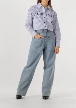 DAMES HAUTE L'AMITIÉ e haute l'amitié blouses stripe chest logo shirt