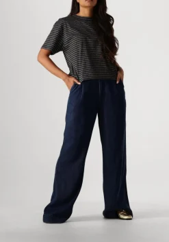 DAMES SUMMUM e top shortsleeve top lurex rib stripe