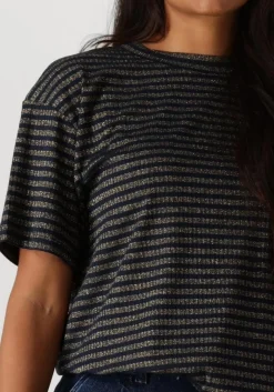 DAMES SUMMUM e top shortsleeve top lurex rib stripe
