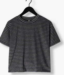 DAMES SUMMUM e top shortsleeve top lurex rib stripe