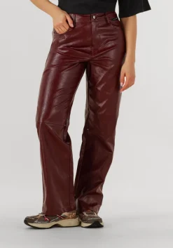 DAMES ALIX THE LABEL straight leg jeans faux leather pants
