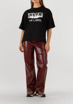 DAMES ALIX THE LABEL straight leg jeans faux leather pants
