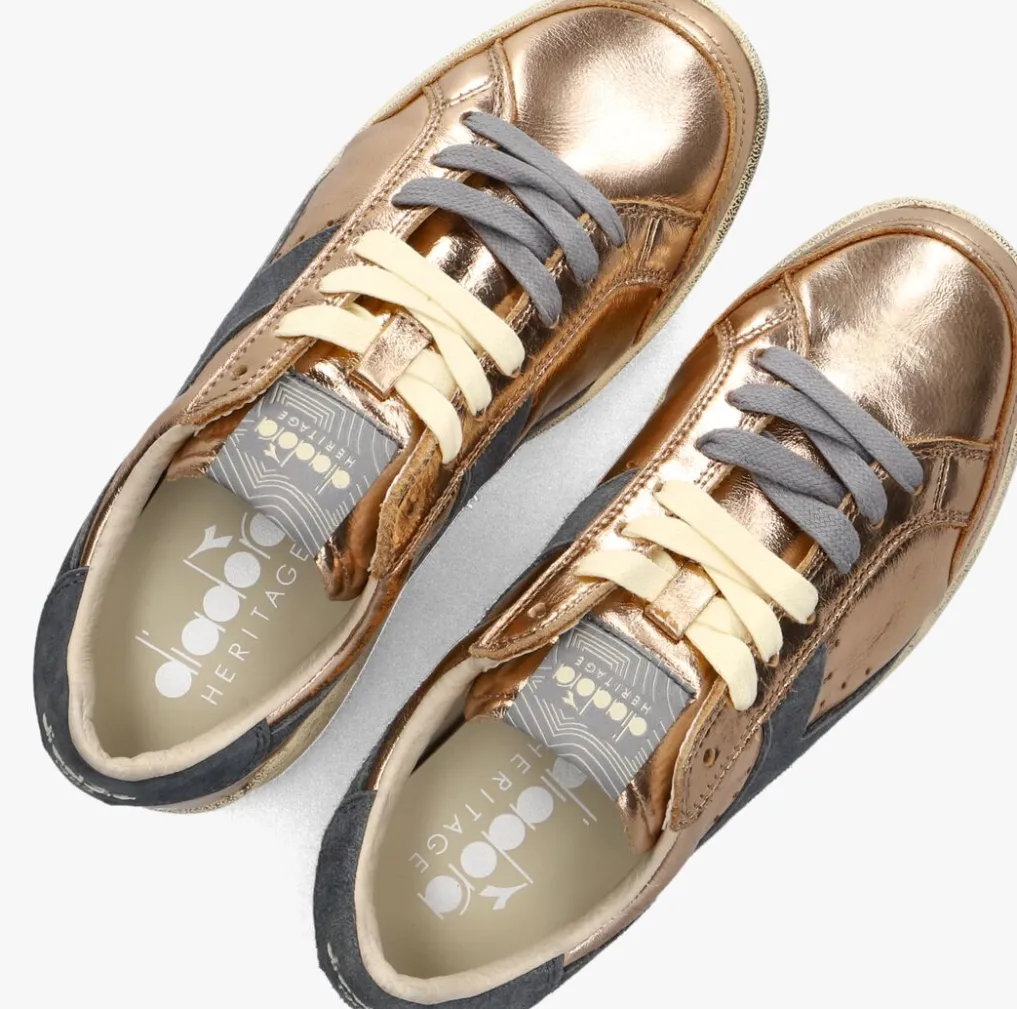 DAMES DIADORA HERITAGE bronzen lage sneakers prestige metal used