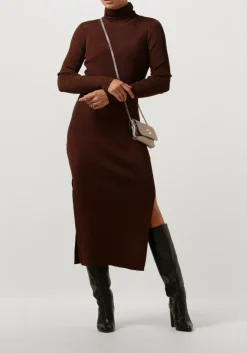 DAMES GESTUZ bronzen midi jurk silvigz ls long dress