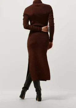 DAMES GESTUZ bronzen midi jurk silvigz ls long dress
