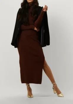 DAMES GESTUZ bronzen midi jurk silvigz ls long dress