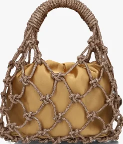 DAMES KURT GEIGER LONDON bronzen handtas sm macrame crystal bag