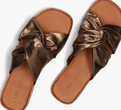 DAMES LINA LOCCHI bronzen slippers 126230477