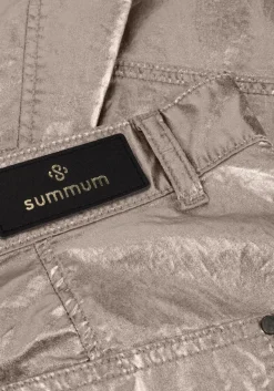 DAMES SUMMUM bronzen pantalon loose tapered pants foil coated twill