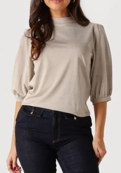 DAMES SUMMUM bronzen top short sleeve top soft lurex jersey