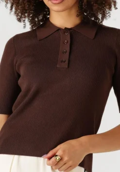 DAMES HAUTE L'AMITIÉ e haute l'amitié t-shirt piccolo ss polo rib knit