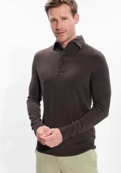 Heren LEURINK KNIT e polo polo hidden button down