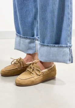 DAMES POSA e mocassins boat loafer veg-shearling