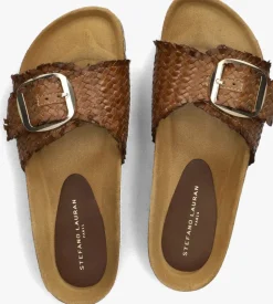 DAMES STEFANO LAURAN e slippers bio gevlochten 1 band slipper met gesp