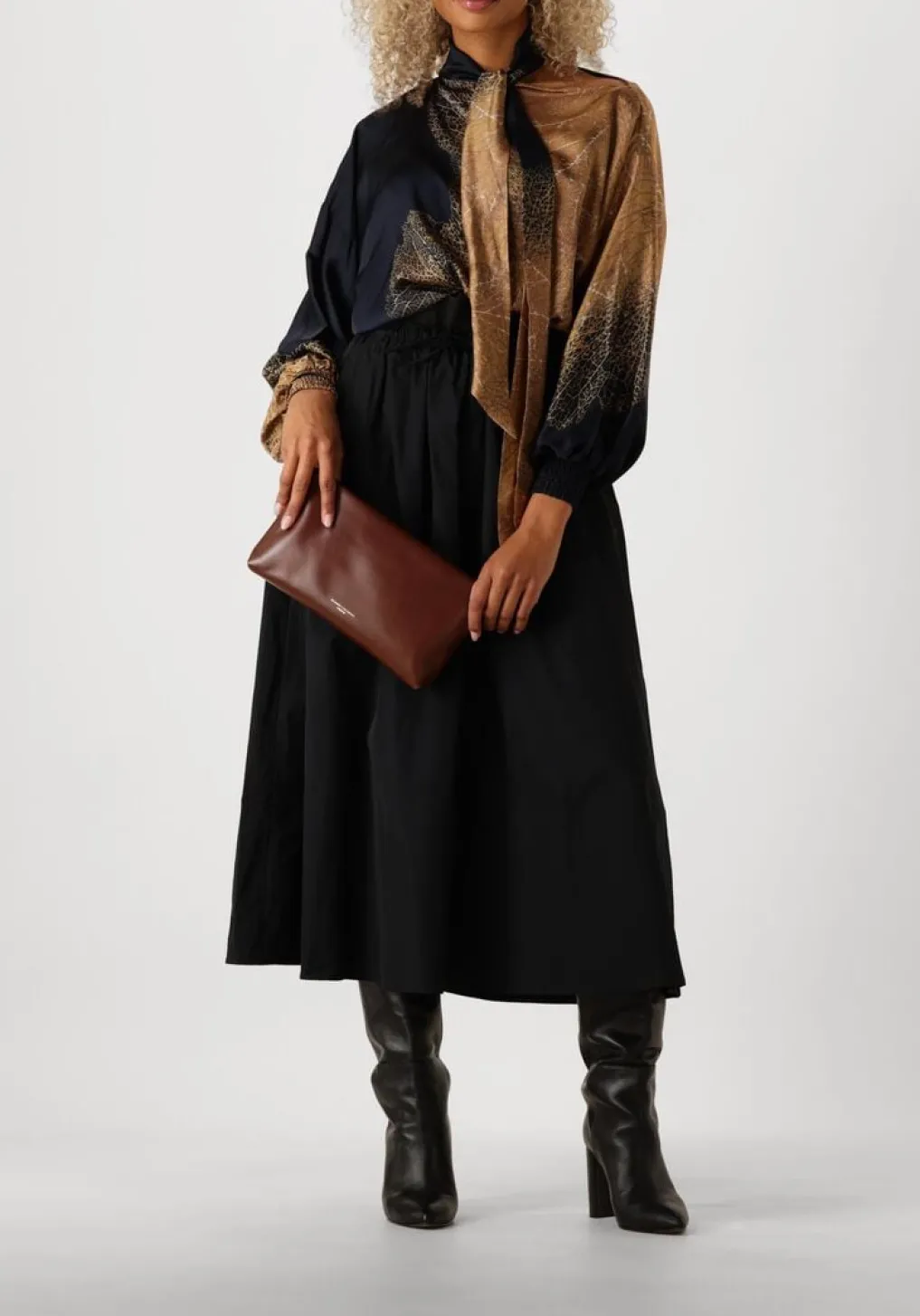 DAMES SUMMUM e blouses bow tie top border print