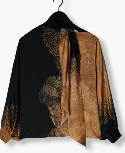 DAMES SUMMUM e blouses bow tie top border print