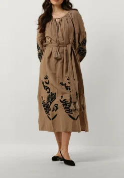 DAMES SUMMUM e midi jurk dress linnen heavy embroidery
