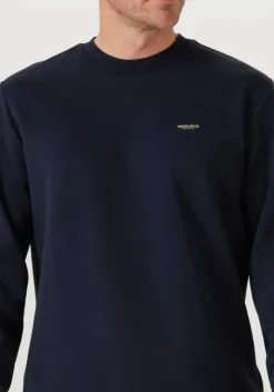 Heren WOOLRICH e trui logo interlock crewneck