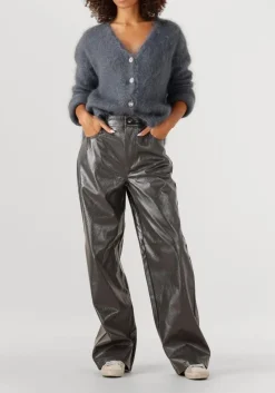 DAMES AMAYA AMSTERDAM donkergrijze vest roos knitwear