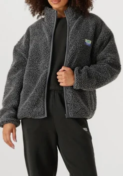 DAMES AMERICAN VINTAGE donkergrijze faux fur jas hoktown woman