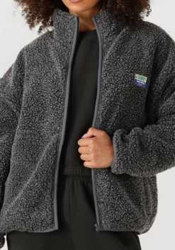 DAMES AMERICAN VINTAGE donkergrijze faux fur jas hoktown woman