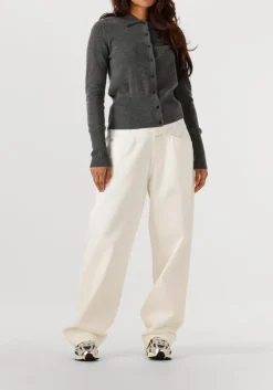 DAMES CLOSED donkergrijze trui cardigan with collar