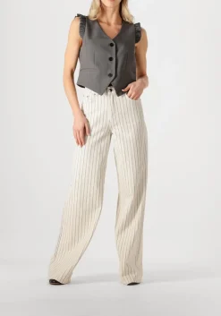 DAMES CO'COUTURE donkergrijze gilet liane frill tailor vest