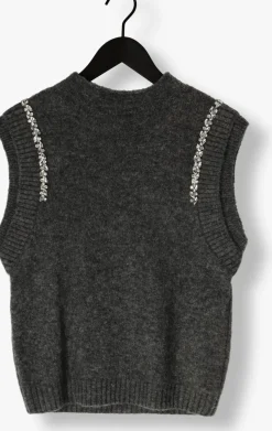 DAMES COPENHAGEN MUSE donkergrijze trui cmibra-waistcoat