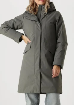 DAMES ELVINE donkergrijze gewatteerde jas signy