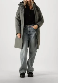 DAMES ELVINE donkergrijze gewatteerde jas signy