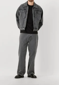 Heren FILLING PIECES donkergrijze straight leg jeans denim pants washed