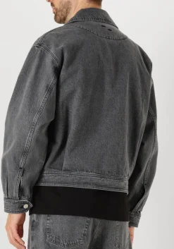 Heren FILLING PIECES donkergrijze spijkerjas denim jack washed