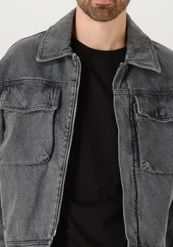 Heren FILLING PIECES donkergrijze spijkerjas denim jack washed
