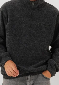 Heren FORÉT donkergrijze forét trui elm half zip sweatshirt