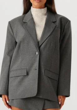 DAMES GESTUZ donkergrijze blazer gzpaula melange oz blazer