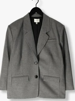 DAMES GESTUZ donkergrijze blazer gzpaula melange oz blazer