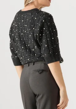 DAMES GESTUZ donkergrijze trui gztaiba deco pullover