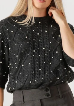 DAMES GESTUZ donkergrijze trui gztaiba deco pullover