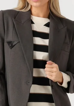 DAMES HAUTE L'AMITIÉ donkergrijze haute l'amitié blazer emerald single blazer