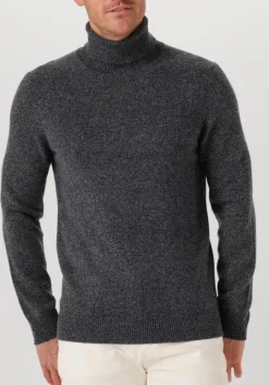 Heren PROFUOMO donkergrijze trui pullover roll neck wool blend